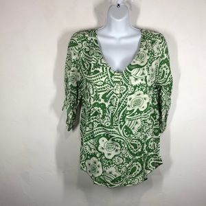 Anthropologie Maeve green blouse size small